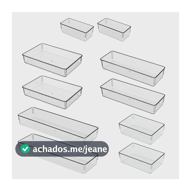 Kit 10 Organizador Acrílico Vários Tamanhos Gavetas Organizador De Maquiagem Porta Talheres Sob Medida Separador