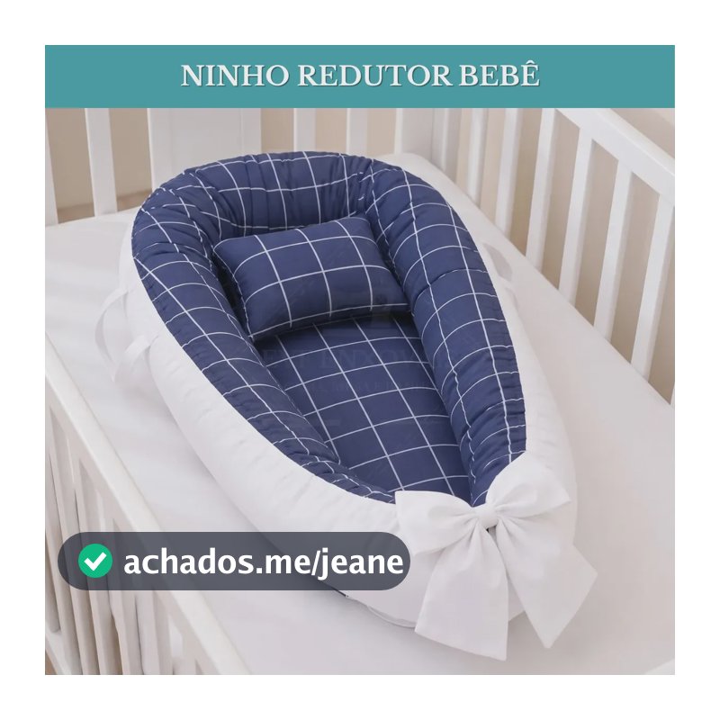 Ninho De Bebe Grid Premium Redutor Para Berco Toque Macio Acolchoado Lavavel Ajustavel E Confortavel