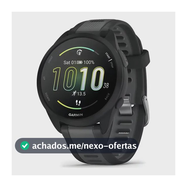 Relógio Garmin Forerunner 165 Basic Amoled Preto Desenho da pulseira Mesh