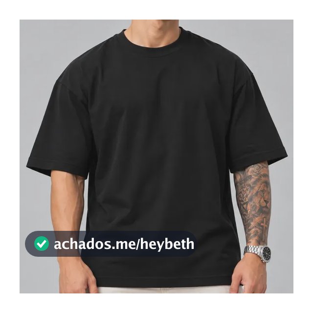 Camiseta Oversized Masculina Lisa Streetwear Algodão Casual