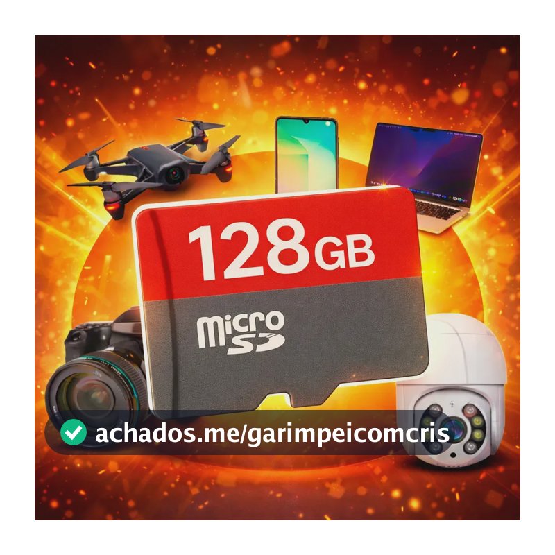 Cartão De Memória 128 Gb Para Câmeras Wi-fi Drones Micro Sd