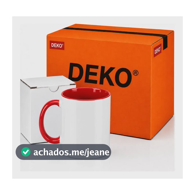 Kit 24 Canecas Brancas Interior Azul 325ml 11oz Premium Aaa Vermelho/branco Branco Liso
