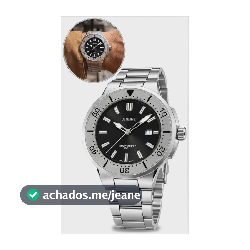 Relogio Masculino Orient Prata Pulseira Aco MBSS1465-P1SX Analógico Quartzo Esportivo Clássico Prova D'água 50M