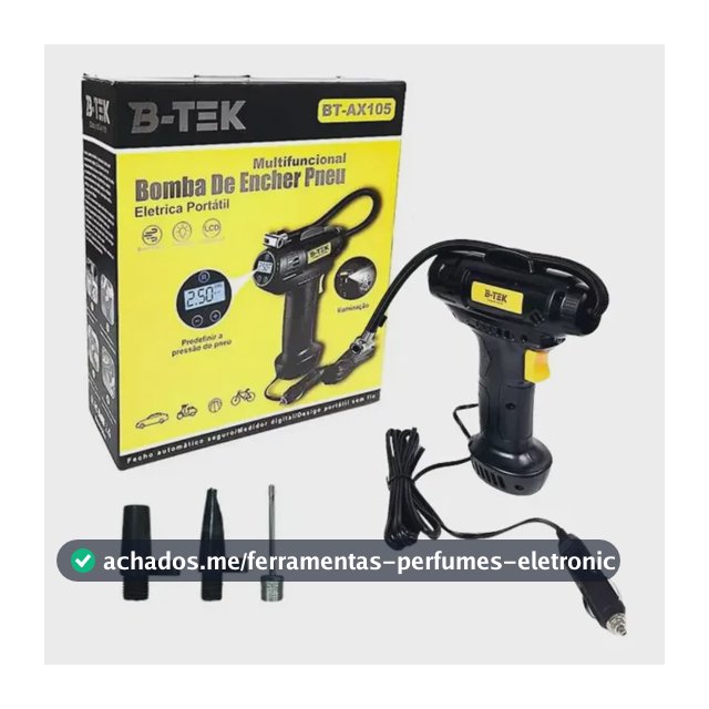 Compressor de Ar Portátil B-Tek Tela Digital Multifunção