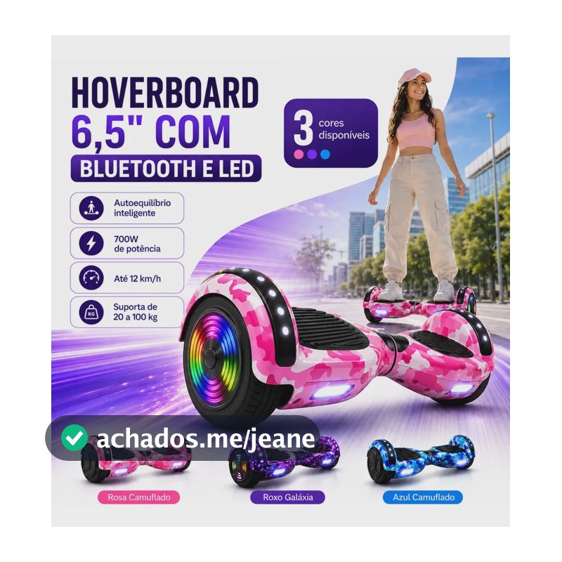 Skate elétrico hoverboard Cybertruck Skate Elétrico Hover Board Rosa camuflado 6.5"