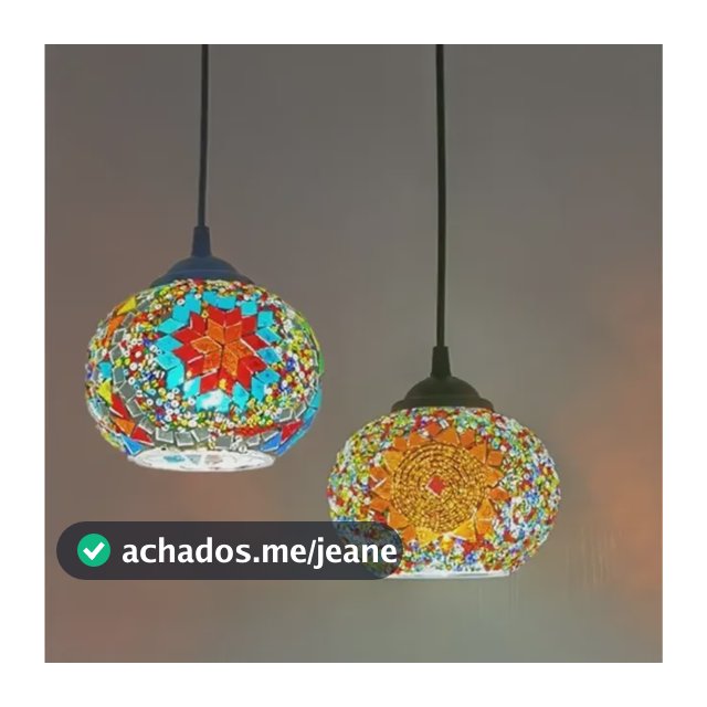 Luminária Pendente Em Mosaico Turco, Acessório Feito À Cy