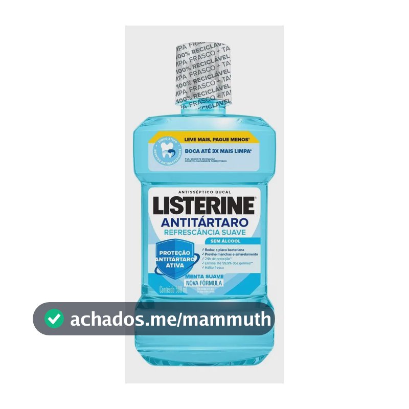 Listerine Antitártaro Enxaguante Bucal Sem Álcool, 500mL