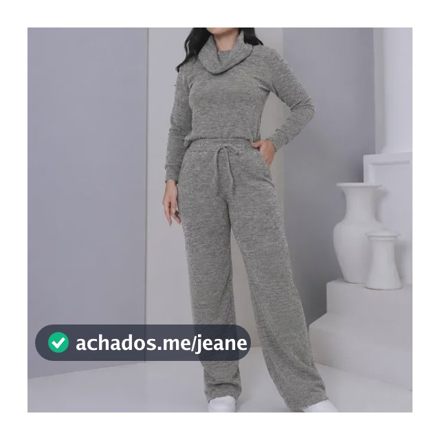 Conjunto Feminino Lãzinha Calça Pantalona Gola Alta Elegante