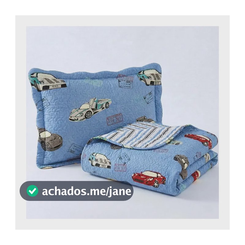 Kit Colcha Cobre Leito Infantil Solteiro Estampado 220x180cm Dupla Face 2 Peças Matelado 100% Poliéster Macio E Divertido Pequeno Piloto Cozzilar