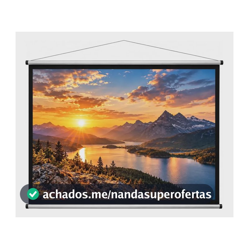 Tela C/ Cordinha 92 Polegadas P/ Projetor Datashow 194x122cm Nao Tem