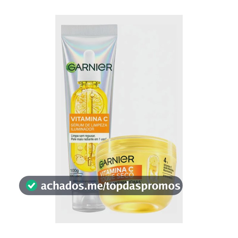 Garnier Kit Vitamina C, Sérum de Limpeza Iluminador, Serumnete 100g + Hidratante Facial Toque Seco Antimanchas 85g
