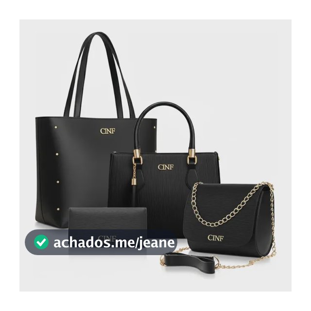 Kit Bolsas Feminina Sacola Transversal Tira Colo Carteira