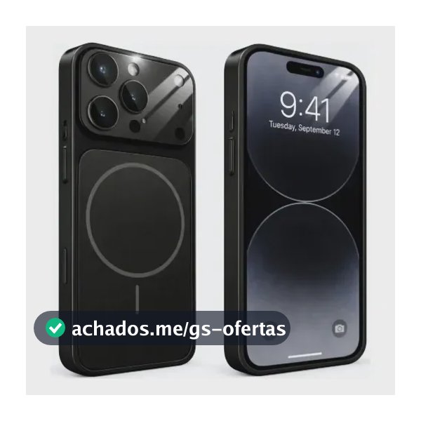 Capa Capinha Compatível Com iPhone 17 16 15 14 13 Pro Max Preto 17 Promax