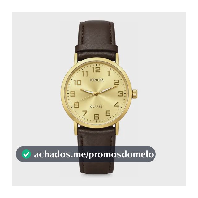 Relógio De Pulso Masculino Minimalista Old Money Fortuna Marrom Cx Dourada