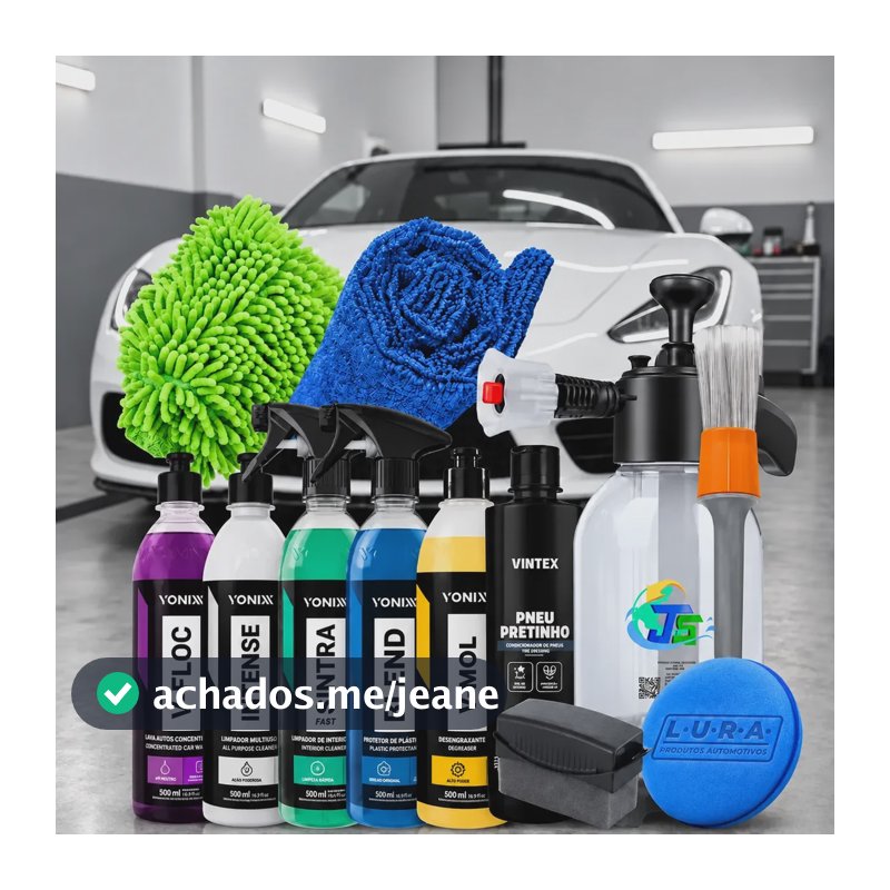 Kit Completo Lavar Carro Rapido Cera Pulverizador 2l Brilho