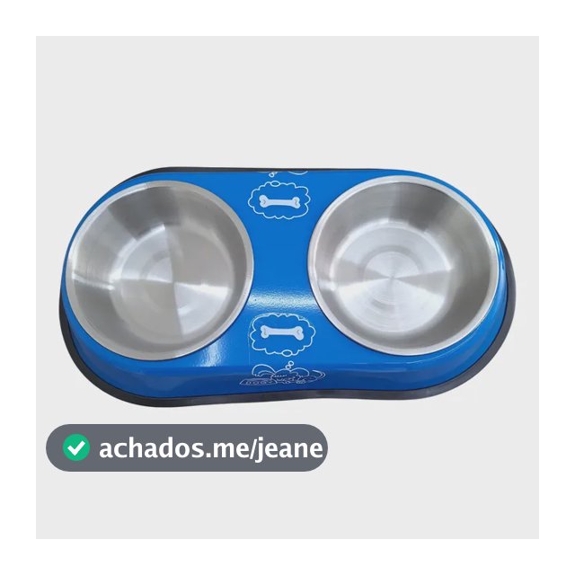 Comedouro Duplo Pet Tijela P/ Cães E Gatos Aço Inox Medios
