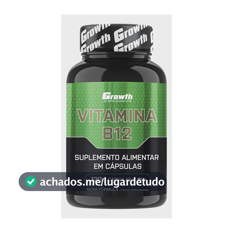 Vitamina B12 Growth Supplements Vitaminas Vit. B12 em cápsula Sem sabor x 100g de 120 un