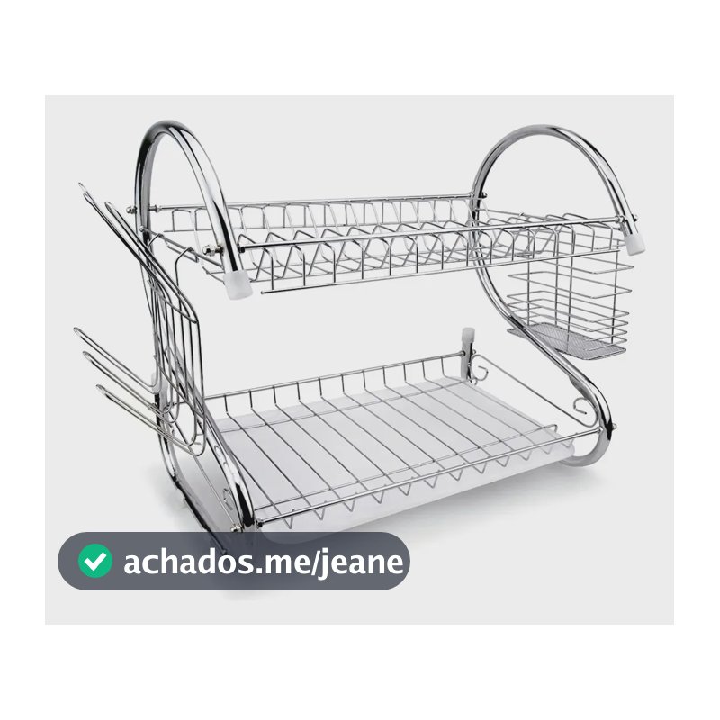Vittak Escorredor Duplo De Louça Para 14 Pratos Talheres Com Bandeja Inox Cozinha Prateado