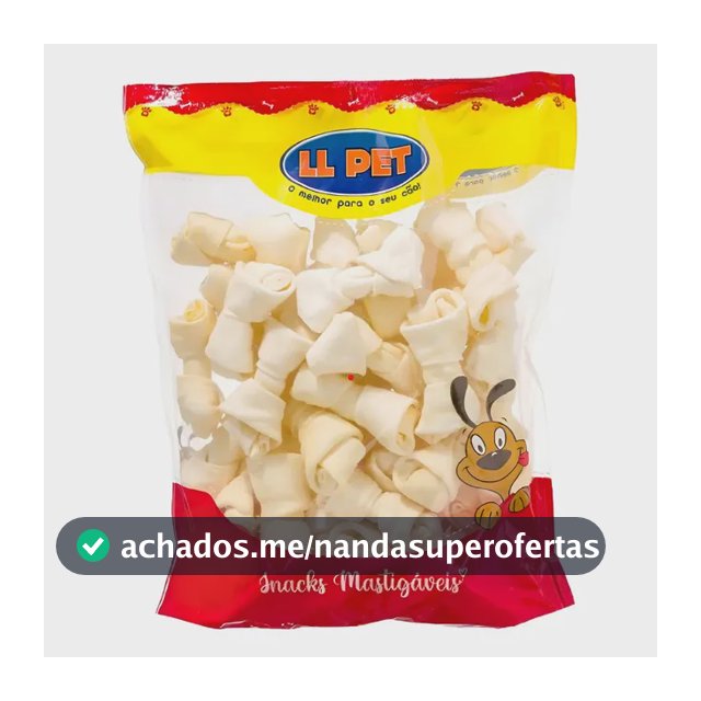 Ossinho Petisco Brinquedo Para Cães Osso No 3/4 Pacote 500g Branco