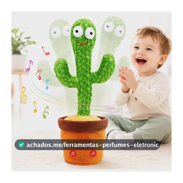 Brinquedo Musical Cacto Dançante Repetidor De Voz Para Bebê