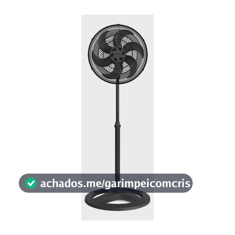 Ventilado De Coluna Turbo 6 Pás 40cm Preto Ventisol Diâmetro 40 Cm Frequência 80 Watts