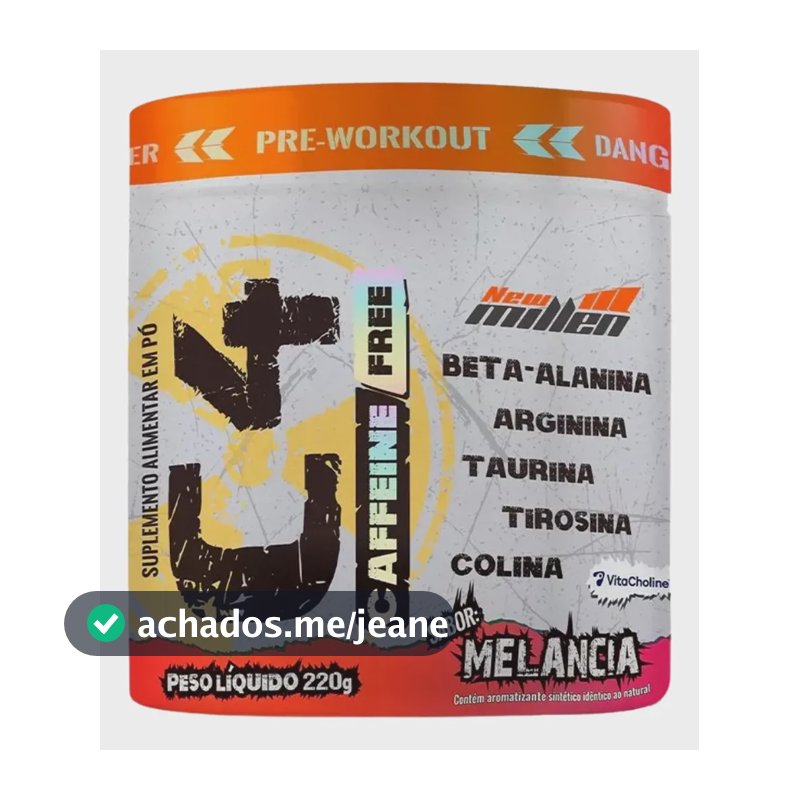 Pré Treino New Millen Sem Cafeína C4 Colina Melancia Melancia