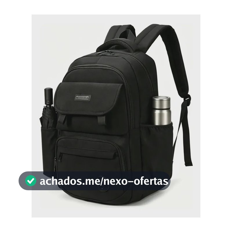 Mochila Reforçada E Impermeável Para Viagem Mochila Preto Liso