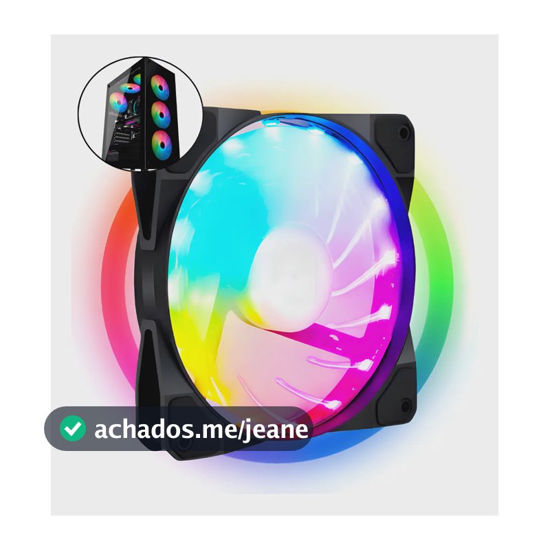 Fan Rgb Led 120mm Cooler Ventoinha 12v Para Pc Gamer