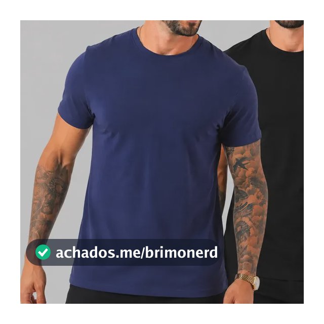 Kit 2 Camiseta Masculina Básica Peruana Lisa Algodão Premium
