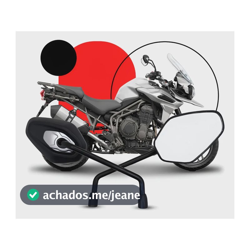 Par Retrovisor Fixo Convexo Tiger 1200 Rosca Honda M10 Honda