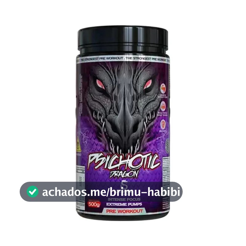 Demons Lab Psichotic Dragon Suplemento Carboidratos Sabor Maçã Verde 500g