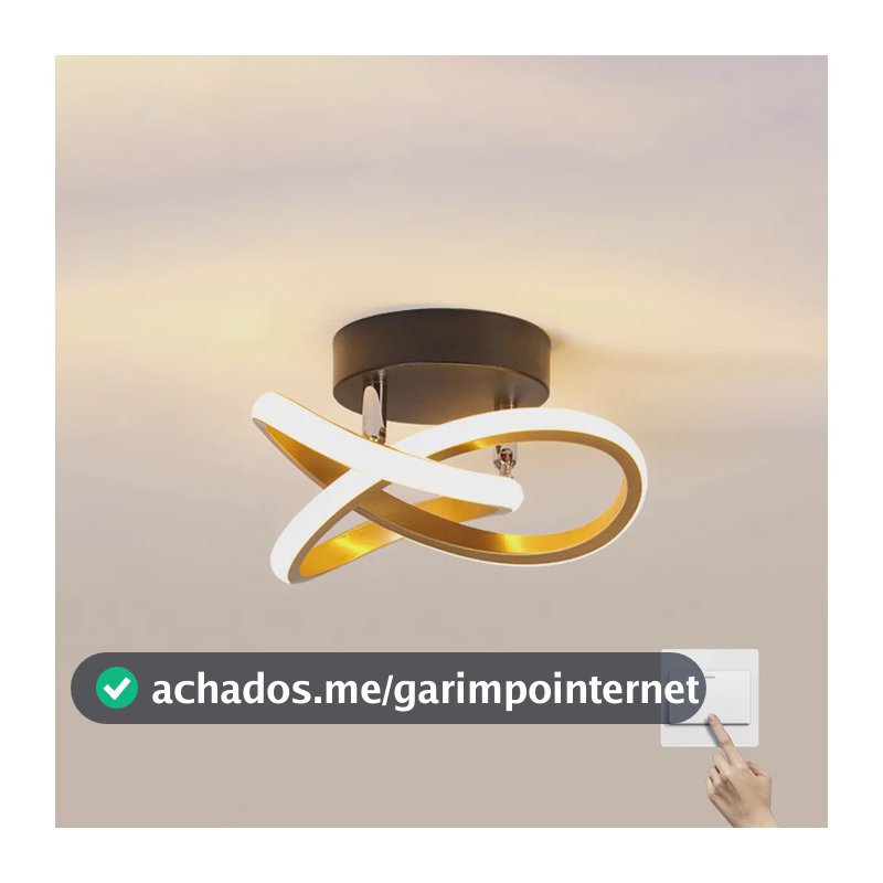 Luminaria Teto Led,pendente Lustre Moderna Para Quarto Sala 127/220v Dourado