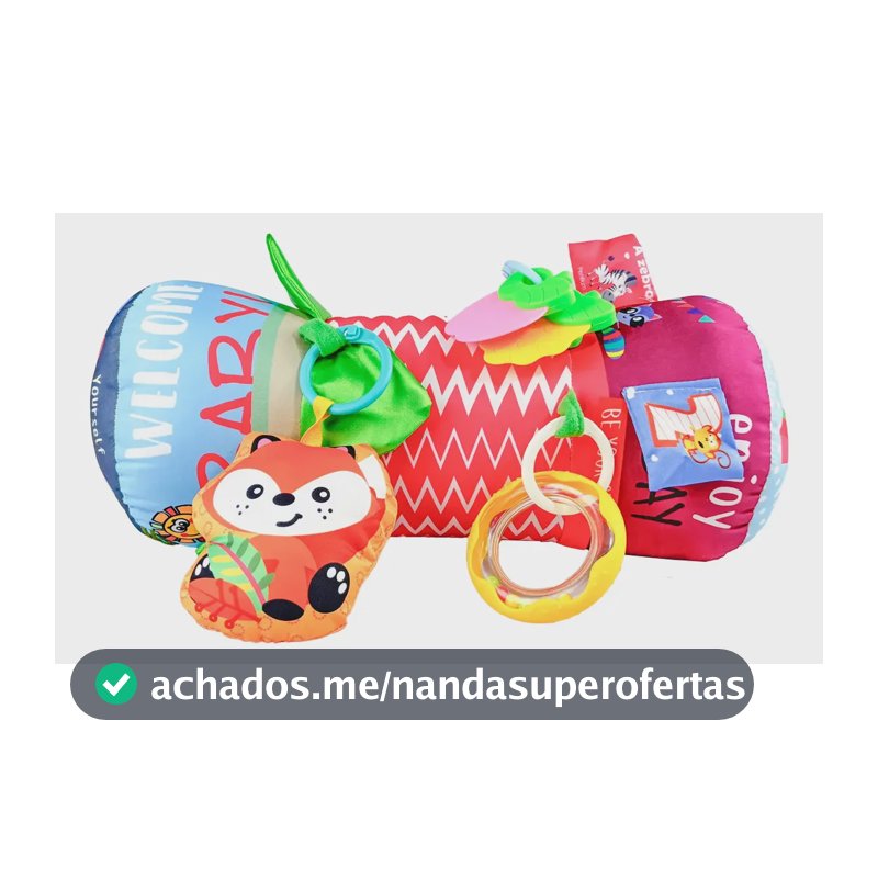 Almofada Rolinho Brinquedo Atividade P/bebê Rosa Maxi Baby