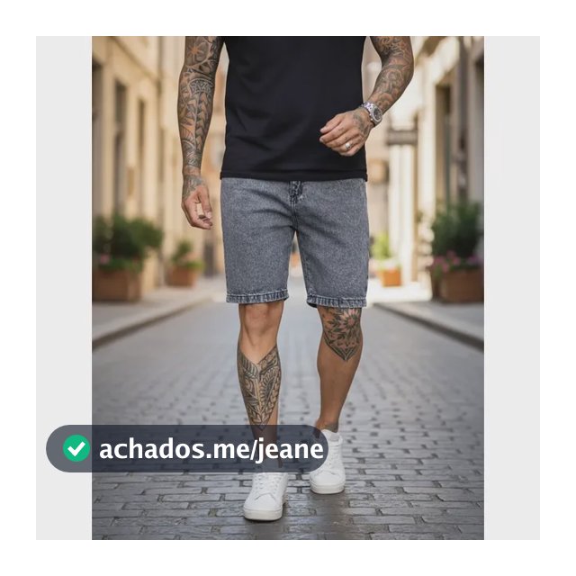 Bermuda Jeans Masculina Jogador Confortável Jeans Pesado
