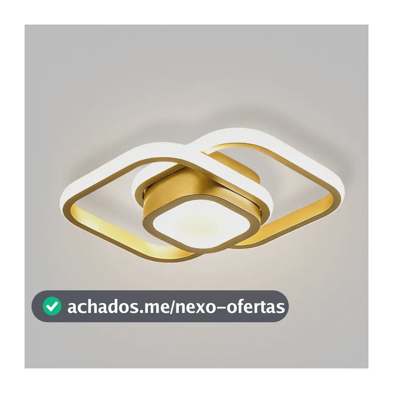 Luminária Teto Led,paflon Sobrepor Moderna Banheiro Sala3em1 127/220v Dourado