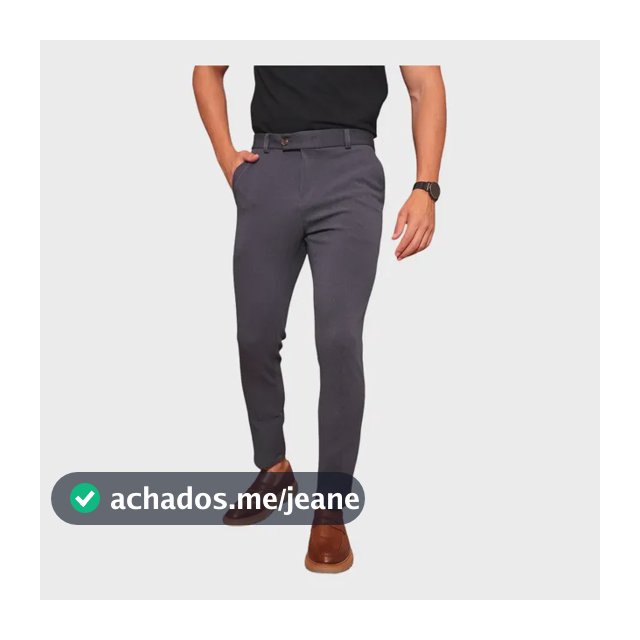Calça Social Masculina Alfaiataria Malha Elastano Slim Fit