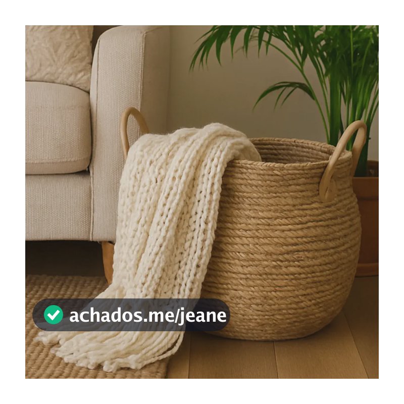 Cesto Decorativo Tendência Para Planta Vaso Manta Com Alça G Palha Cachepot Boho Decora Ambientes Sofisticados Material Premium