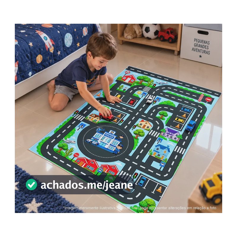Tapete Infantil Lona Para Brincar Pista De Corrida 1m Polícia