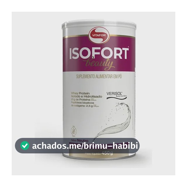 Isofort Beauty Whey Protein Verisol 450g Neutro Vitafor Neutro