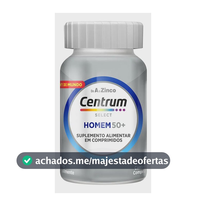 Mineral/Vitamina Centrum Polivitamínicos Select Homem em comprimidos Sem sabor de 60 un