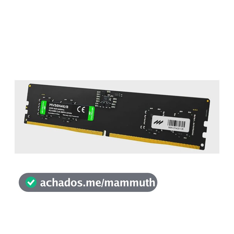 Memoria Pc Macrovip 8gb 5600mhz Ddr5 288pin Udimm Mv56n46/8