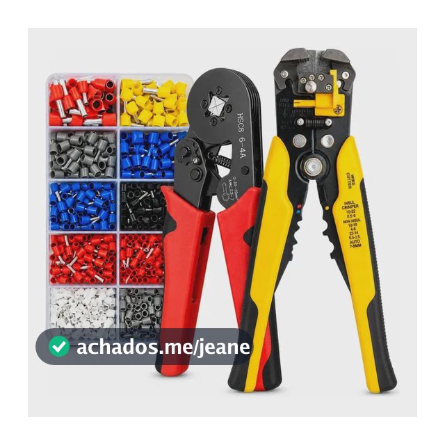 Kit Alicate Crimpar Descascador 1200 Terminais Ilhós Tubular
