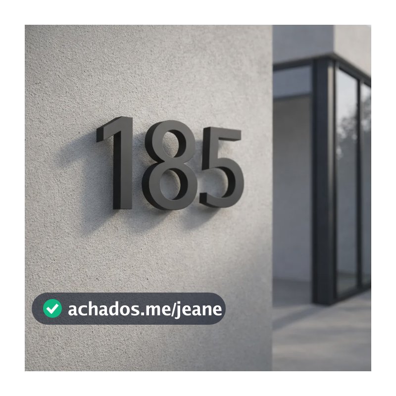 Kit 3 Números Residencial Flutuante Preto 15cm Kit 3 Números