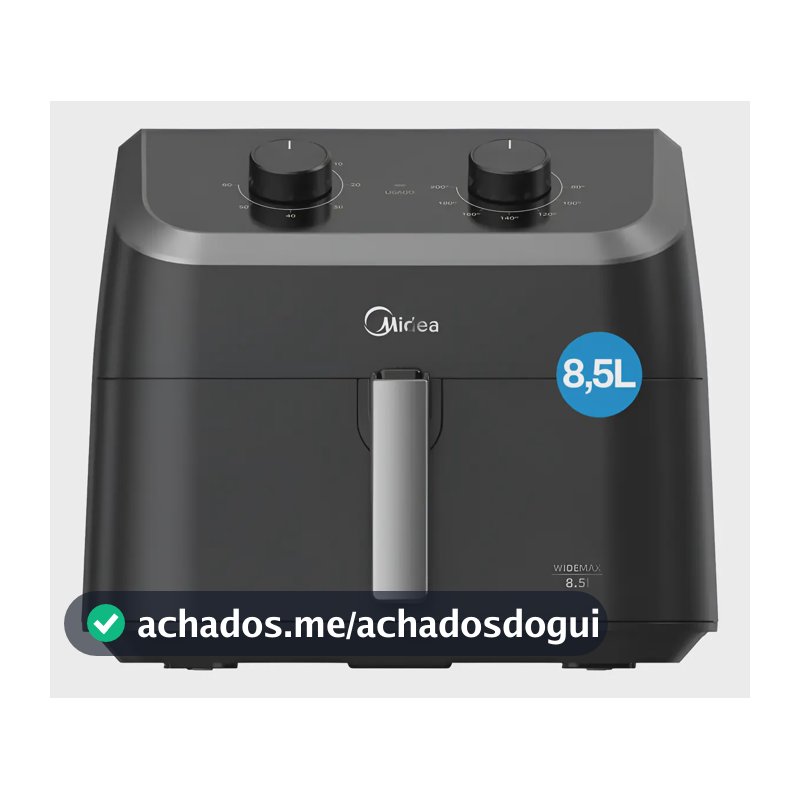 Fritadeira Air Fryer 8,5l Widemax Com Cesto Antiaderente Blackstone, 1900w Midea