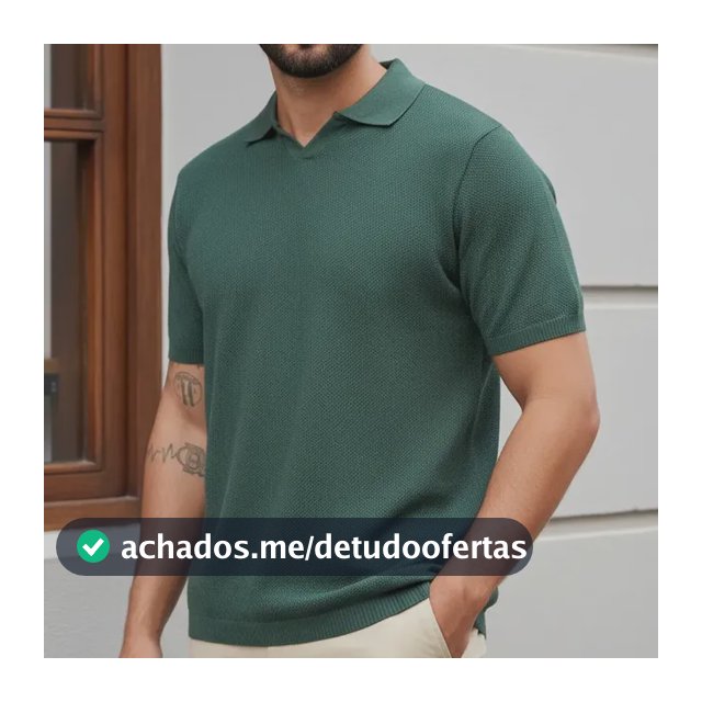 Camisa Polo Tricot Masculina Texturizada Decote V Opus