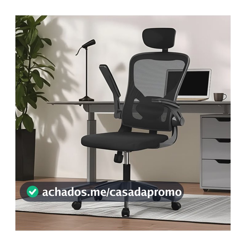 Cadeira de Escritório Ergonômica Python Fly com Cabide, Apoio de Cabeça e Suporte Lombar