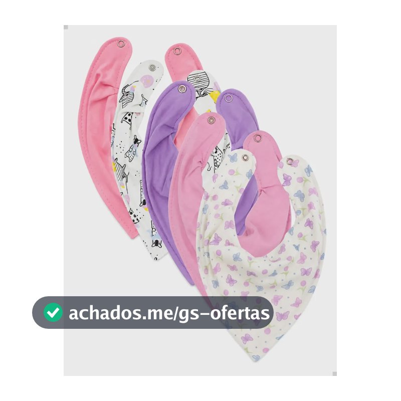 Babador Bandana Bebê Menina Impermeável, Kit 5, Eternizare Borboletas Tamanho UN