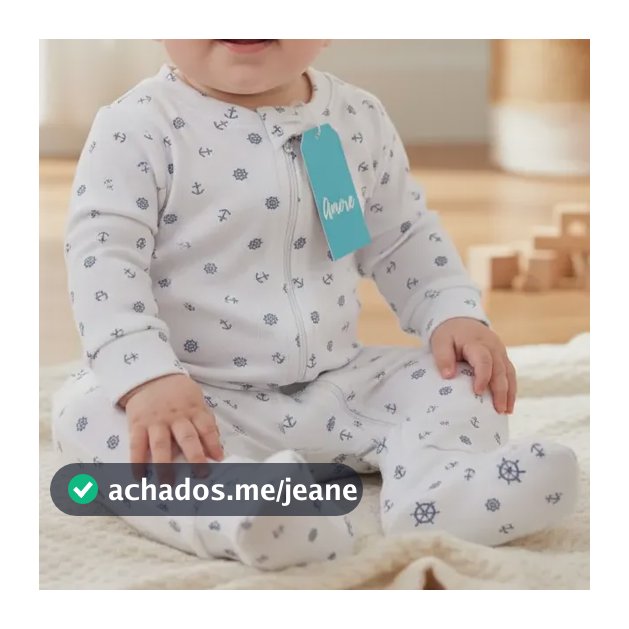 Macacão De Bebê Vira Pé Marinheiro Suedine - 100% Algodão
