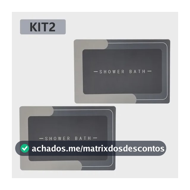 Kit2 Tapetes Para Banheiro Tapete Mágico Ultra  Para Absorçã Cinza-escuro Tapetes Para Banheiro
