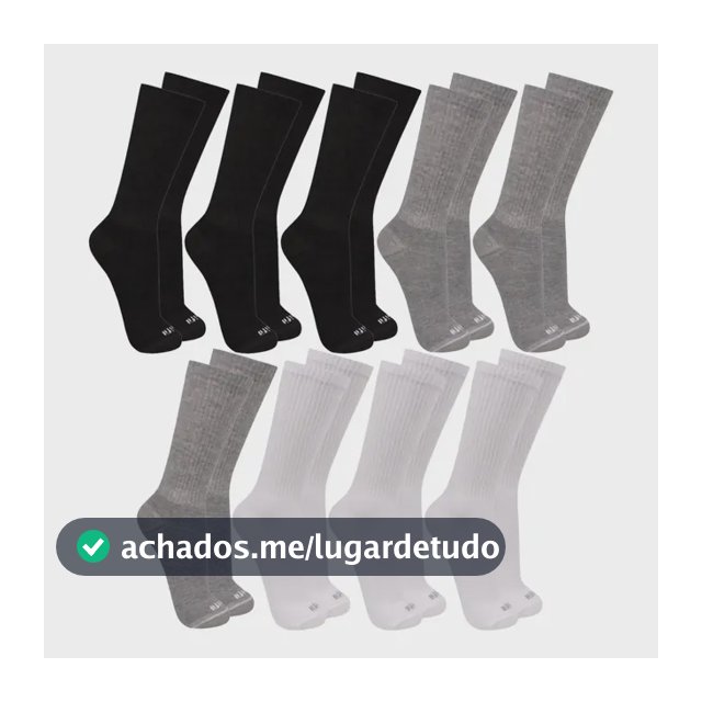 Kit 9 Pares De Meias Cano Longo Lisa Trifil Sport Original